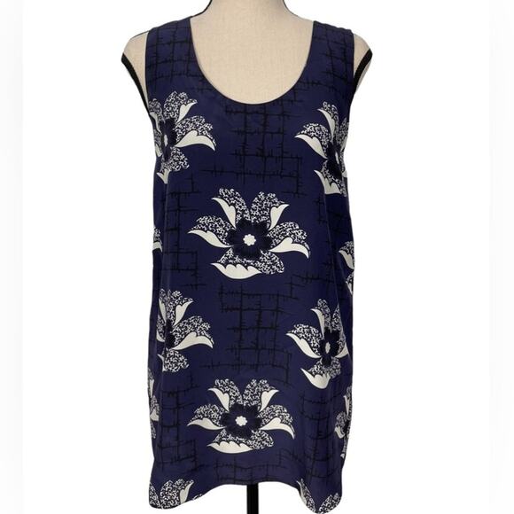 Victoria Beckham 100% Silk Floral Tank Top Size 6 - Picture 1 of 9